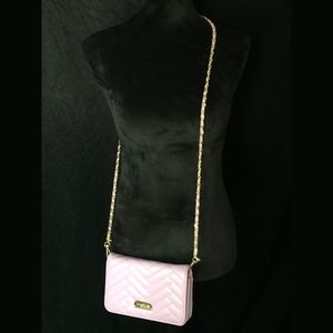 Bebe purple purse gold chain